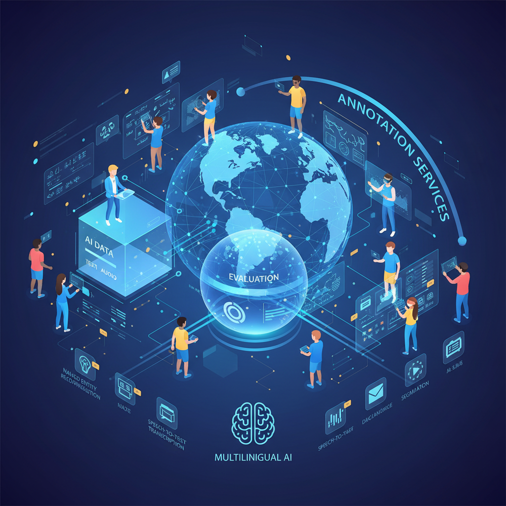 Visualization of multilingual AI data, evaluation, and annotation services