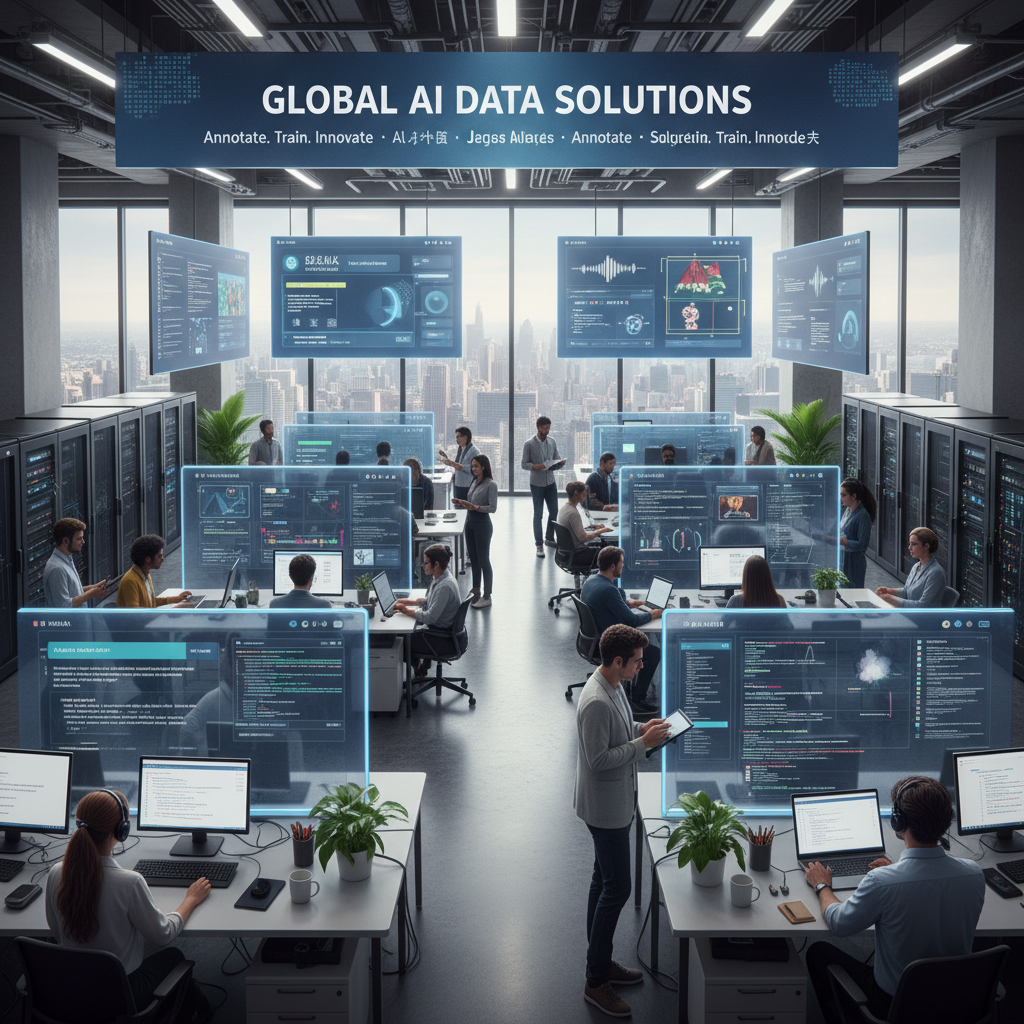 Visualization of multilingual AI data annotation and training services